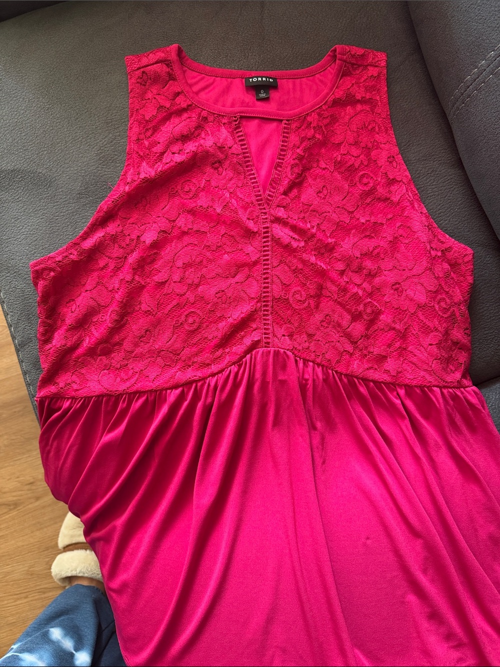 Torrid Fuchsia Lace Bodice Maxi Dress